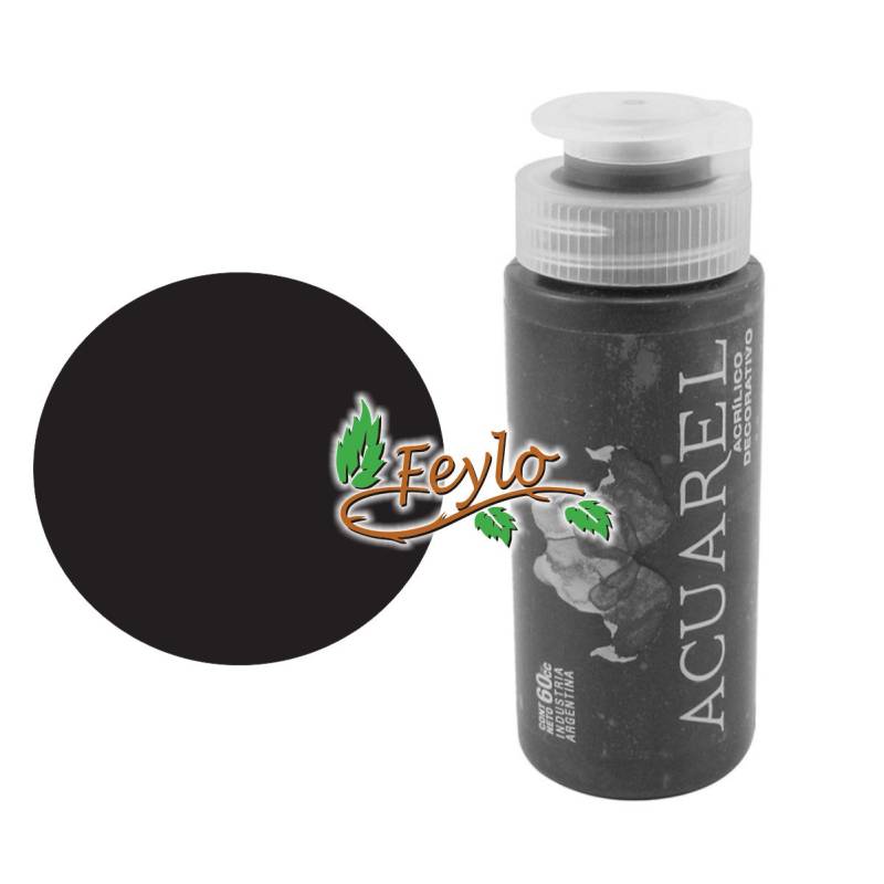 Acrilico Decorativo X 60Cc Acuarel Negro