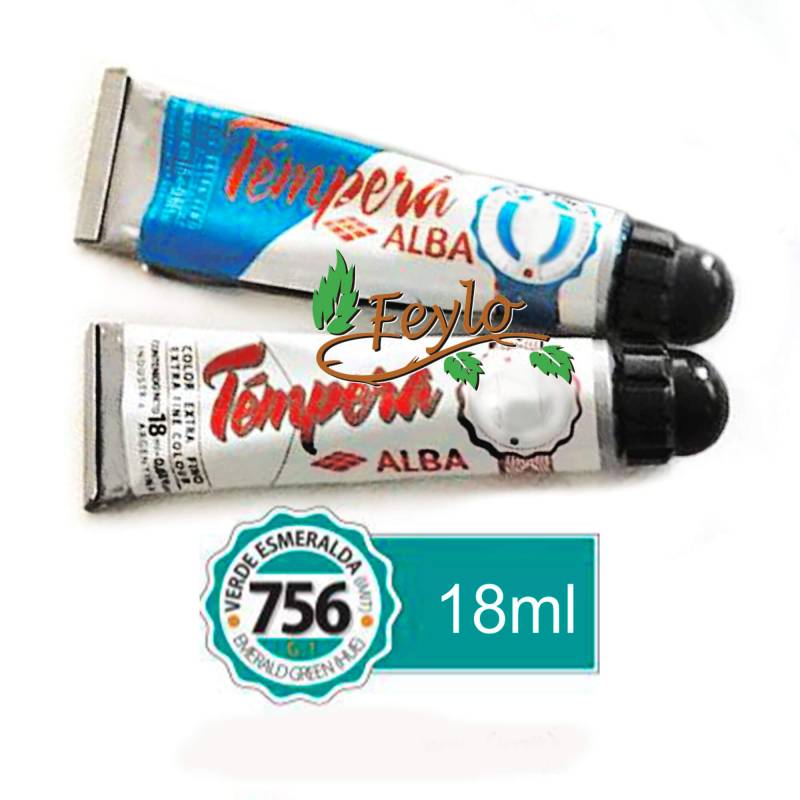 Tempera Prof. Alba  X 18 Ml Verde Esmeralda (Imit)