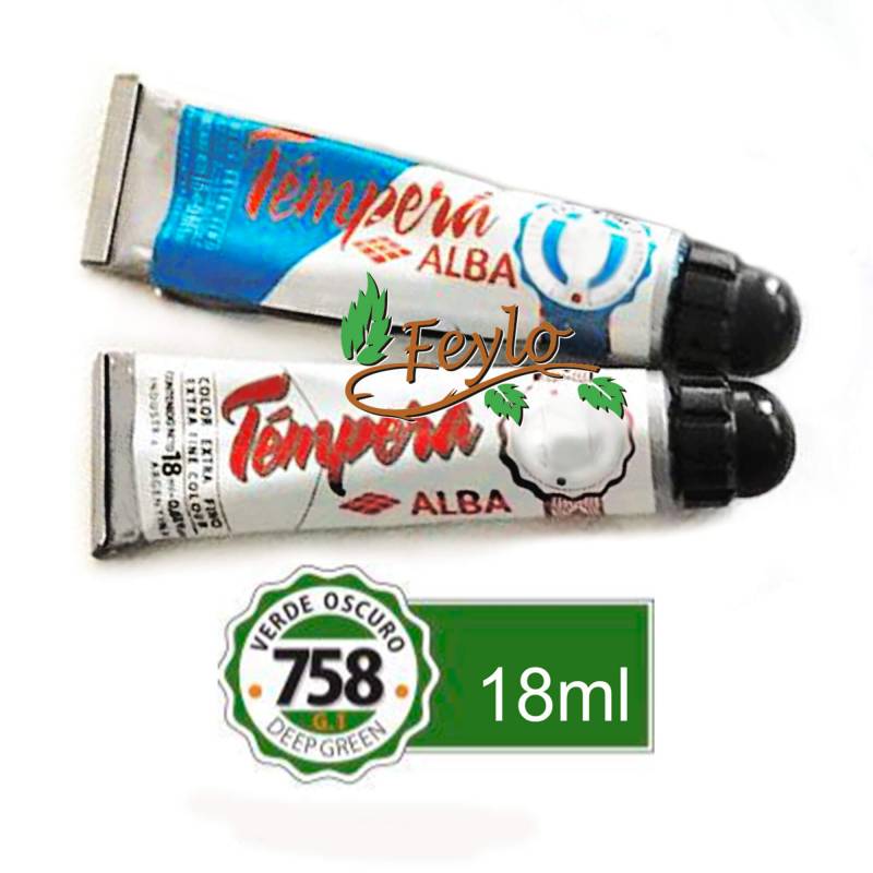 Tempera Prof. Alba  X 18 Ml Verde Oscuro