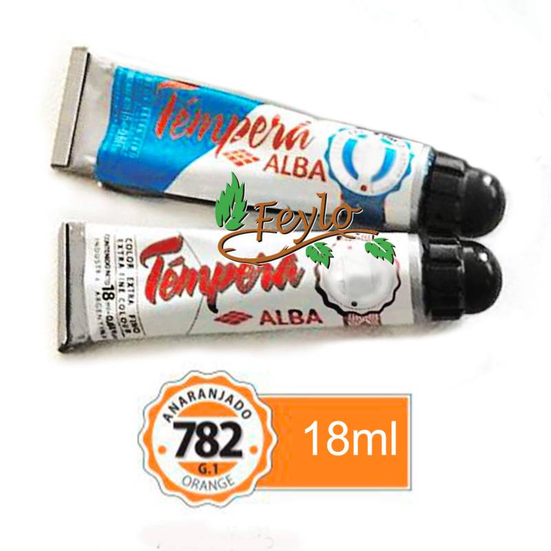 Tempera Prof. Alba  X 18 Ml Anaranjado