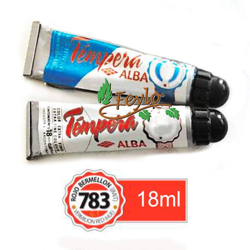 Tempera Prof. Alba  X 18 Ml Rojo Bermellon (Imit)