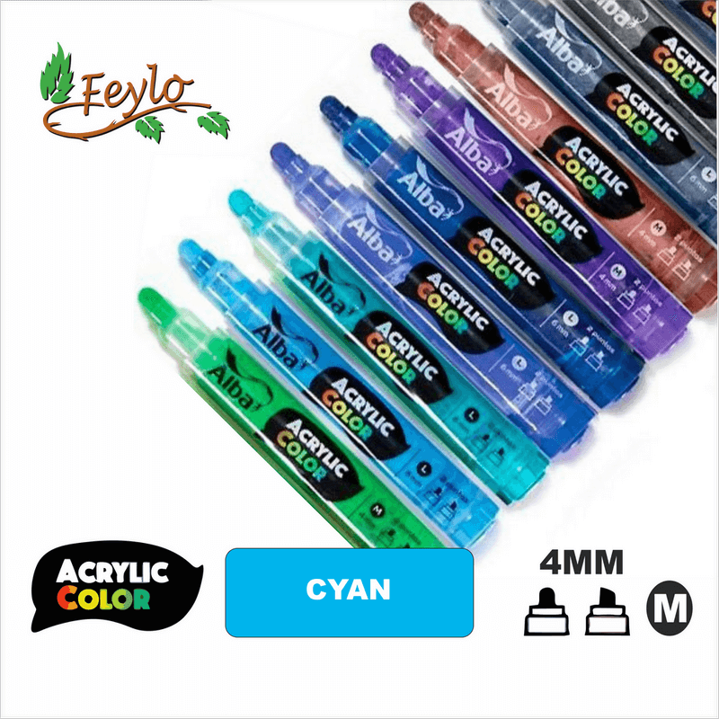 Acrylic Colour Cyan Punta 4Mm