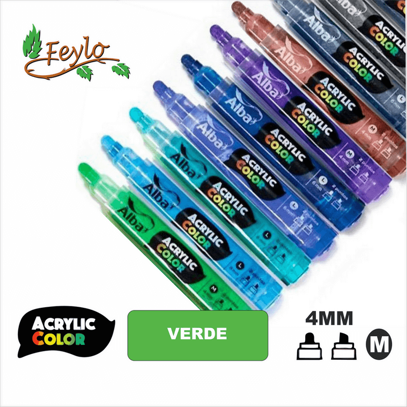 Acrylic Colour Verde Manzana Punta 4Mm