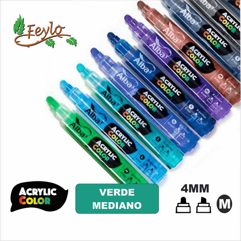 Acrylic Colour Verde Mediano Punta 4Mm