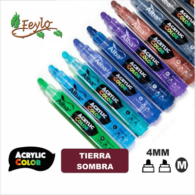 Acrylic Colour Tierra Sombra  Tostada Punta 4Mm