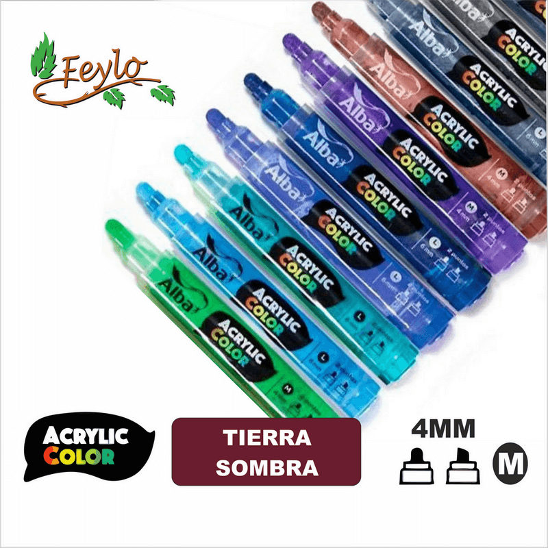 Acrylic Colour Tierra Sombra  Tostada Punta 4Mm