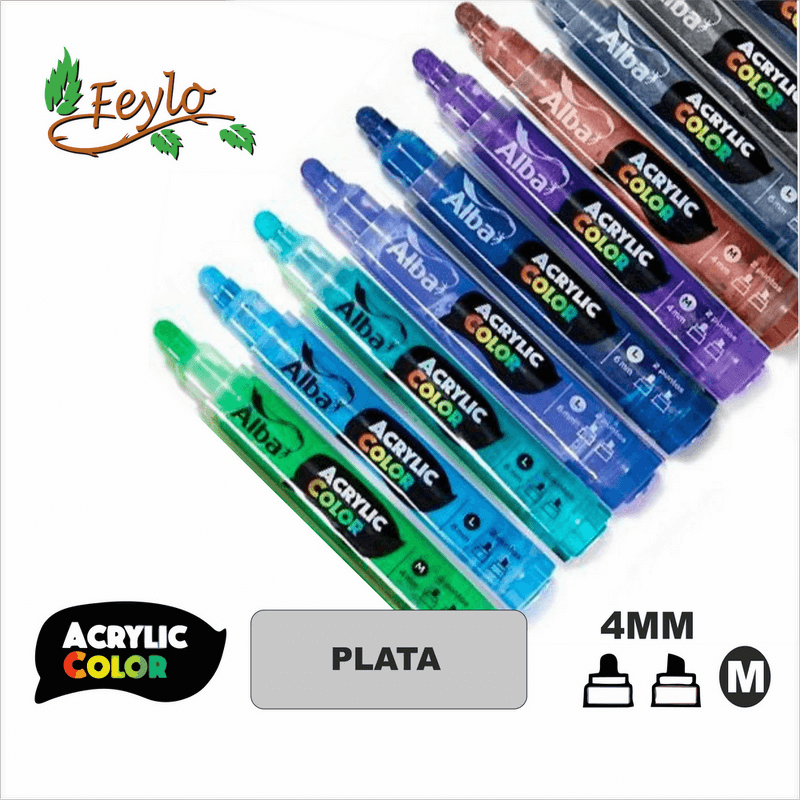 Acrylic Colour Plata Punta 4Mm