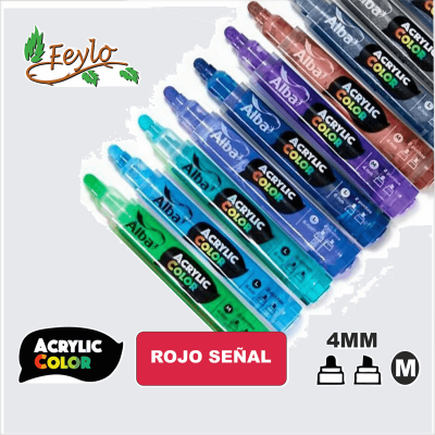 Acrylic Colour Rojo Señal Punta 4Mm
