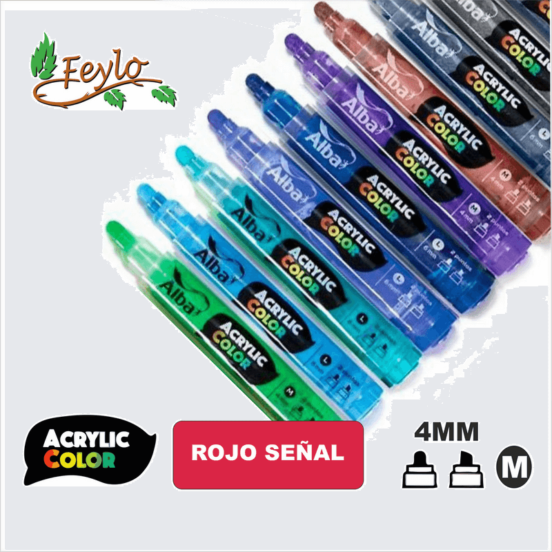 Acrylic Colour Rojo Señal Punta 4Mm