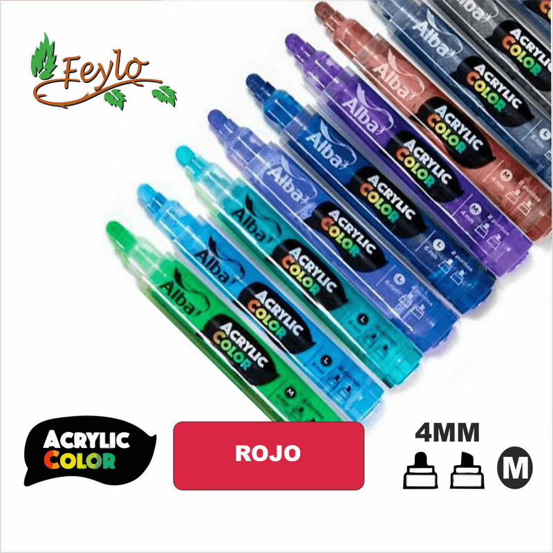 Acrylic Colour Rojo Punta 4Mm