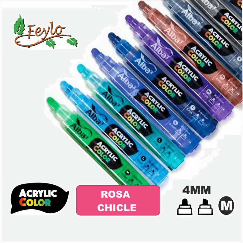 Acrylic Colour Rosa Chicle Punta 4Mm