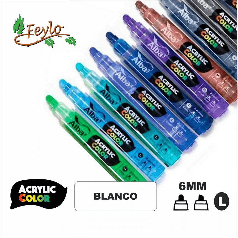 Acrylic Colour Blanco Punta 6Mm