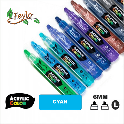 Acrylic Colour Cyan Punta 6Mm
