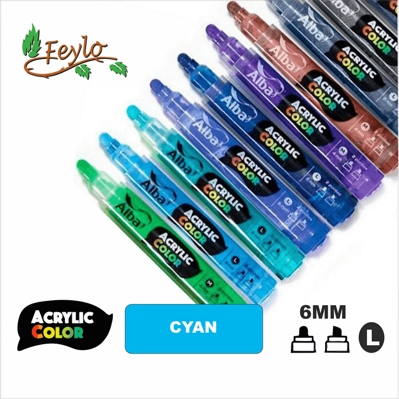 Acrylic Colour Cyan Punta 6Mm