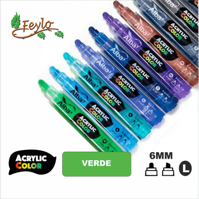 Acrylic Colour Verde Manzana Punta 6Mm