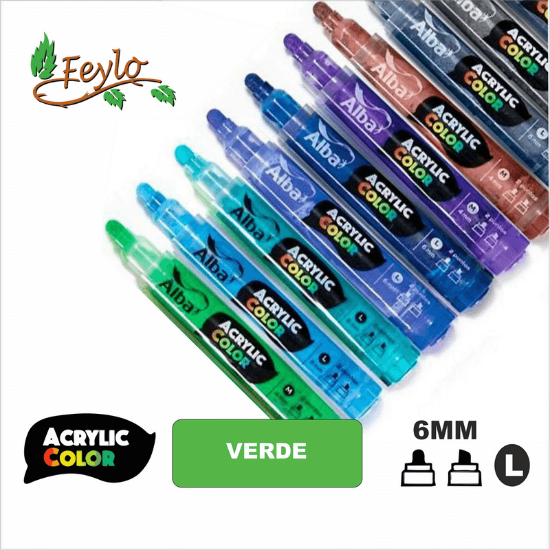 Acrylic Colour Verde Manzana Punta 6Mm