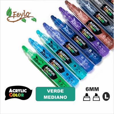 Acrylic Colour Verde Mediano Punta 6Mm