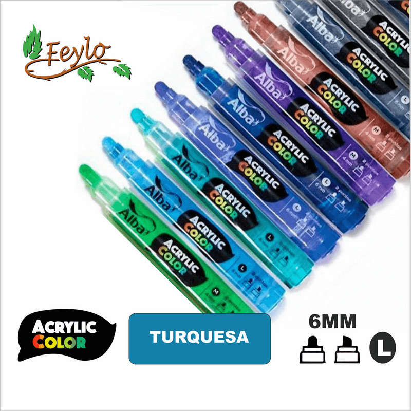 Acrylic Colour Turquesa Punta 6mm