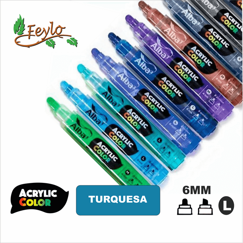 Acrylic Colour Turquesa Punta 6Mm