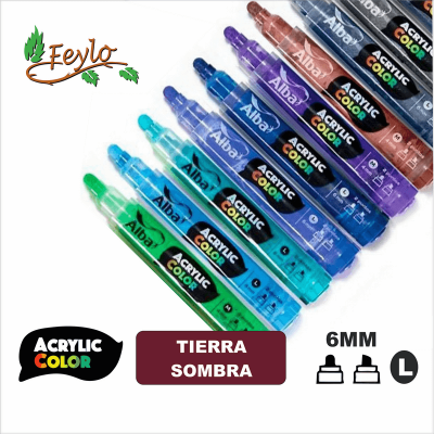 Acrylic Colour Tierra Sombra  Tostada Punta 6mm