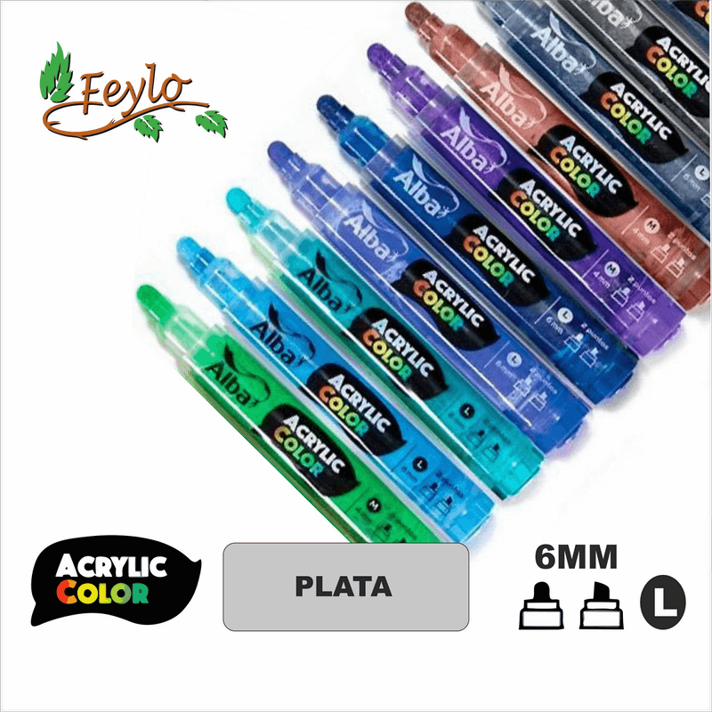 Acrylic Colour Plata Punta 6Mm