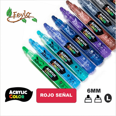 Acrylic Colour Rojo Señal Punta 6Mm