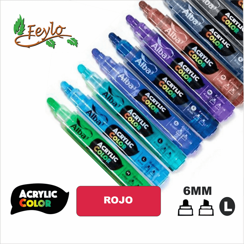 Acrylic Colour Rojo Punta 6Mm