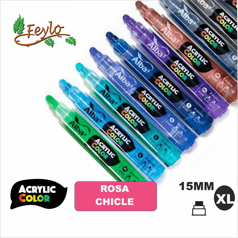 Acrylic Colour Rosa Chicle Punta 15Mm