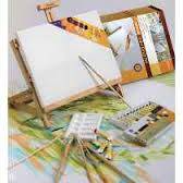 Set De Acrilicos X 6 Con Mini Atril-Paleta Y Bastidor Art-Mate