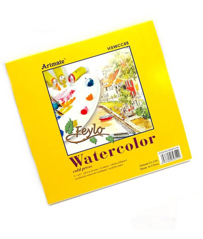 Block Acuarela 300 Grs X 12 Hojas 20X20