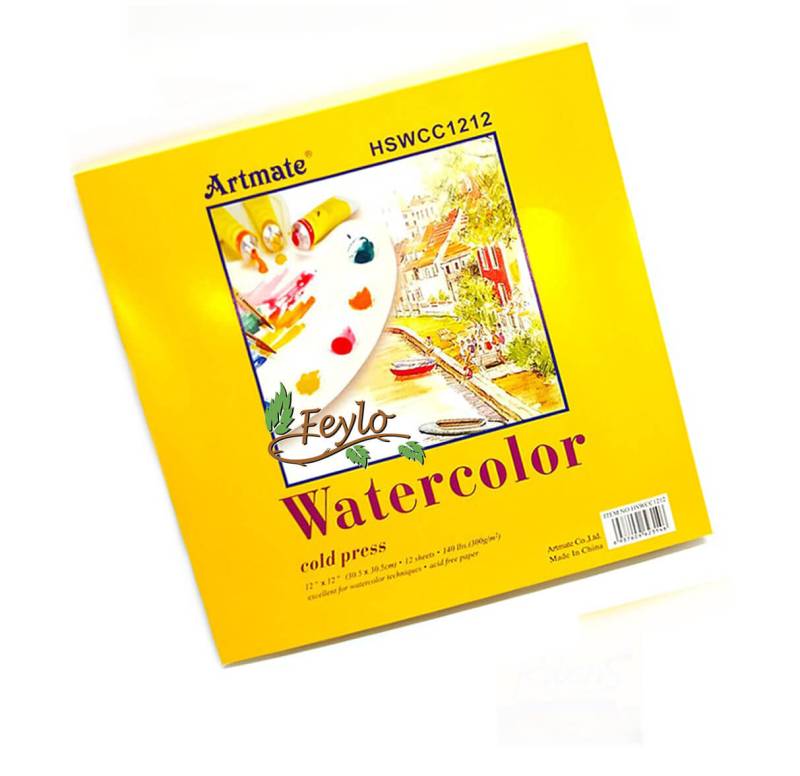 Block Acuarela 300 Grs X 12 Hojas 30,5X30,5