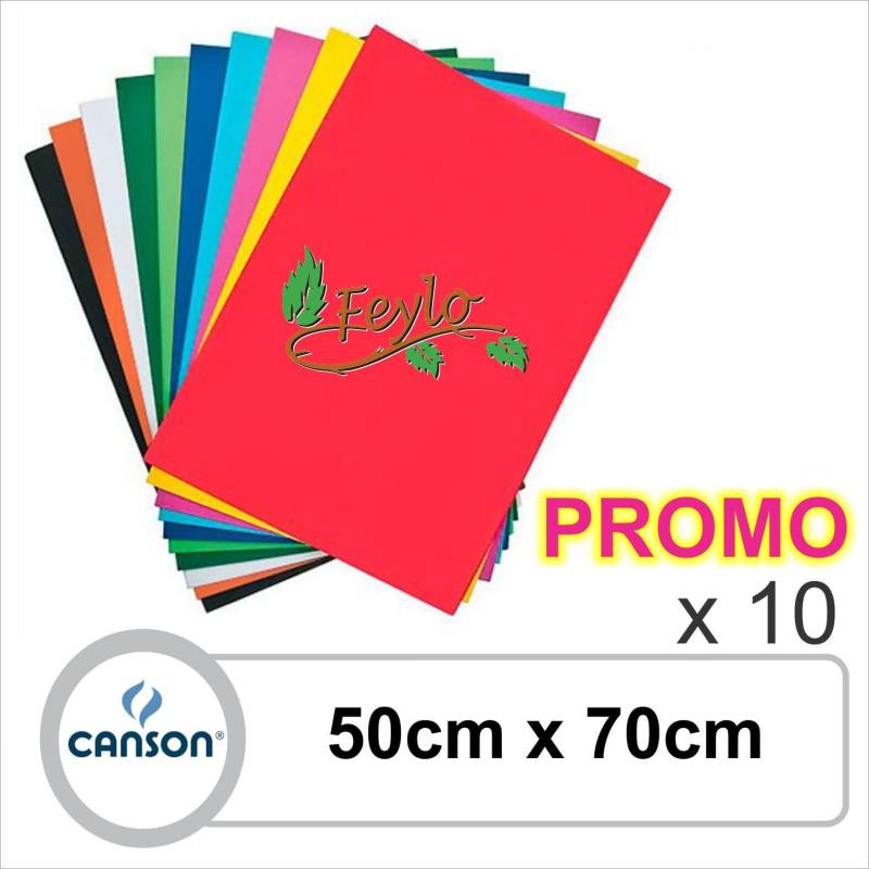 Promo Canson Color 50X70 X 10 Unidades