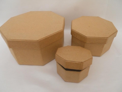Caja Carton Octogonal N. Mediana Lisa 11x11x6