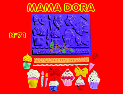Moldes De Caucho Pasteles Y Moño M. Dora Nº71