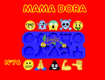 Moldes De Caucho Emoticones M. Dora Nº76