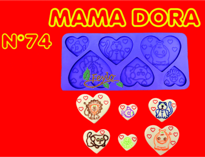 Moldes De Caucho Corazones C/ Animales M. Dora Nº74