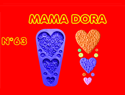 Moldes De Caucho Corazon Con Botones M. Dora Nº63