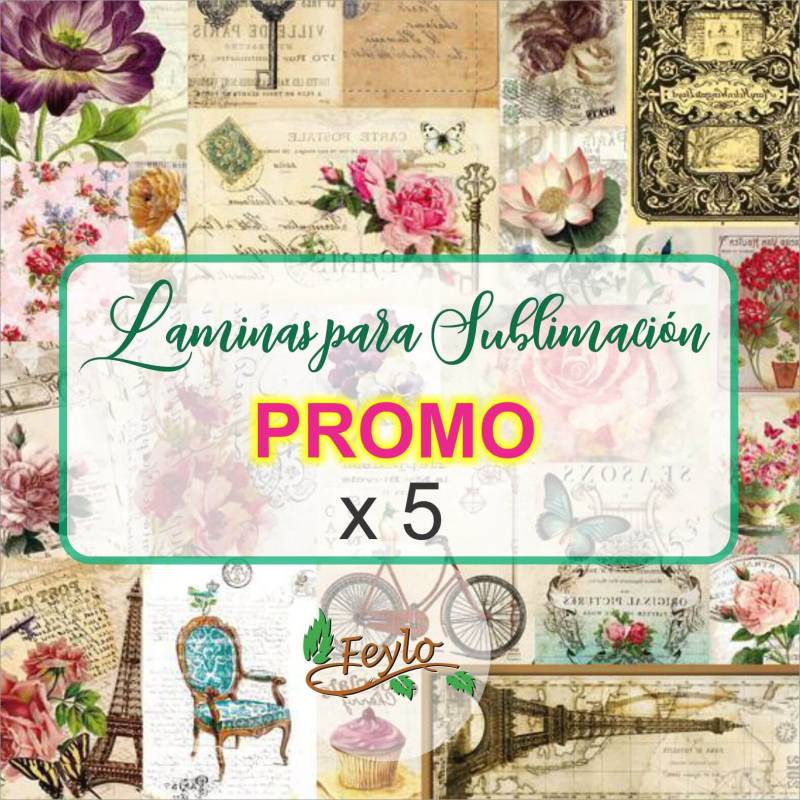 Promo Laminas Para Sublimacion Eq X 5 Unid.