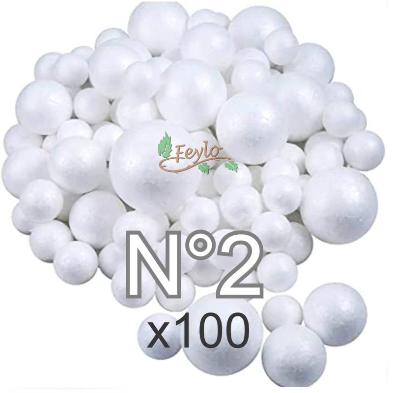 Esferas De Telgopor Nº2 X 100 Unidades