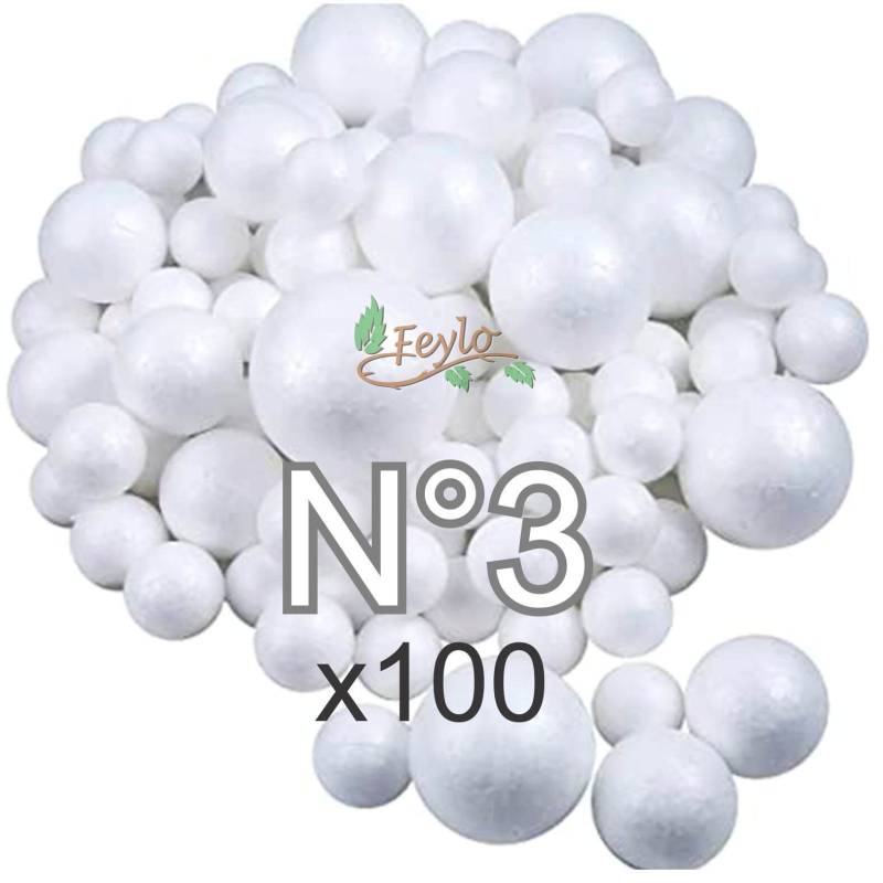 Esferas De Telgopor Nº3 X 100 Unidades