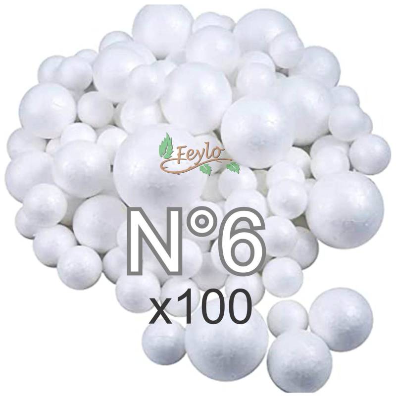 Esferas De Telgopor Nº6 X 100 Unidades