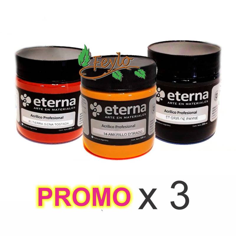 Promo Acrilicos Profesional Eterna 60Ml S2 X 3 Un.
