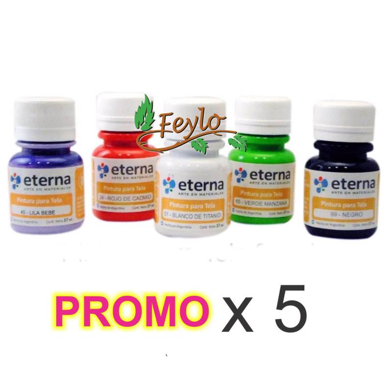 Promo Pintura Para Tela Eterna  37Ml X 5 Un.