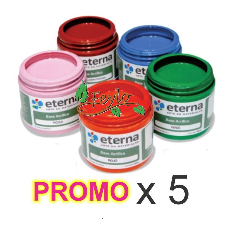 Promo Base Acrilica  Eterna X 5 Unidades De 200Ml.