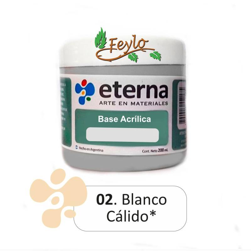 Base Acrilica  Eterna Blanco Calido       200Ml.