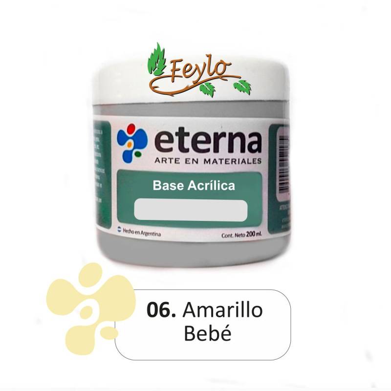 Base Acrilica  Eterna  Amarillo Bebe       200ml.