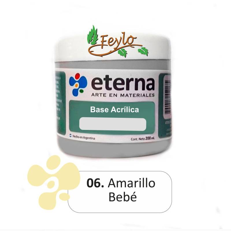 Base Acrilica  Eterna  Amarillo Bebe       200Ml.