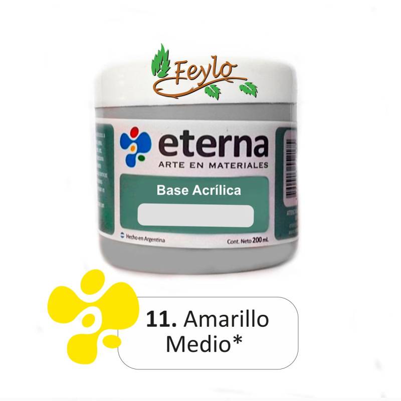 Base Acrilica  Eterna Amarillo Medio      200Ml.