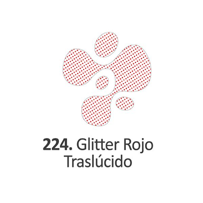 Pintura Dimensional Glitter Rojo Traslucido  40Ml.