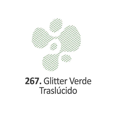 Pintura Dimensional Glitter Verde Traslucido  40Ml.